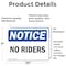 Signmission No Riders, 10 in W x Rectangle, Vinyl Decal OS-2PACK-NS-D-710-L-14781 - alternate 2